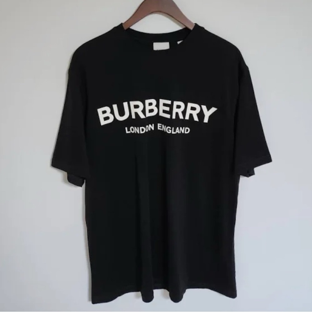 Burberry Black Short Sleeve Tee with Iconic Logo